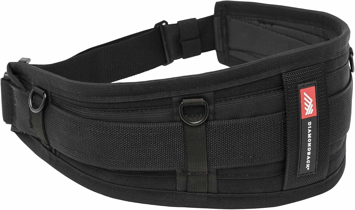 Diamondback 6" Padded Tool Belt for Men & Women - Ideal Framer Carpenter Ironworker - Versatile Padded Work Belt for Tool Pouches & Holsters - Tool Belt Only (Black)