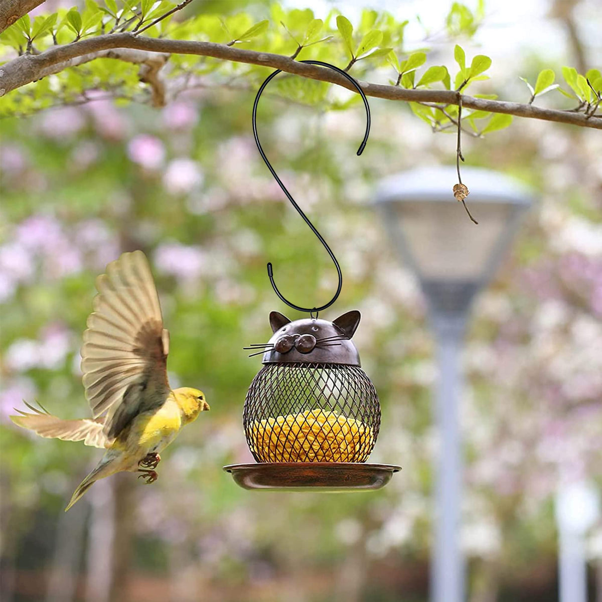 s Hooks for Hanging Plants - Heavy Duty Tree Branch Black Extension Bird Feeder Planters Suet Baskets Lanterns Wind Chimes Kitchen Office Garden Camping Outdoor Pot Pan Cups Bags Jeans Indoor 12in