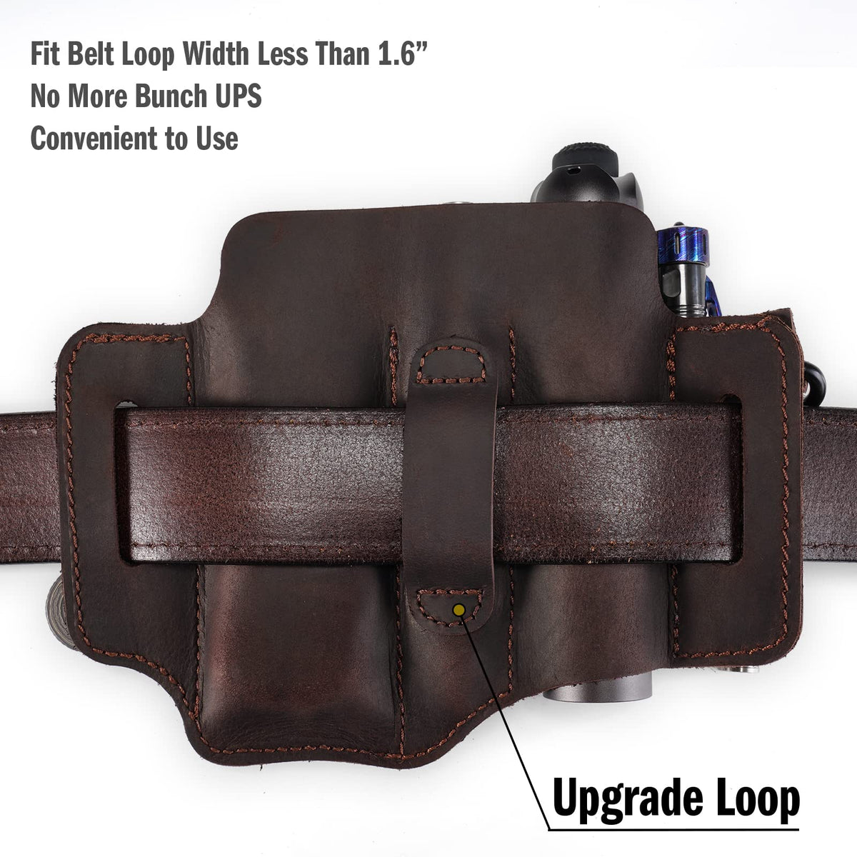 ST1 Leather Multitool Sheath - EDC Belt Organizer for Leatherman Tools, Flashlight, Pen, and Keychain Clip, Durable and Stylish, Great for Work and Daily Use, Ideal Gift for Men