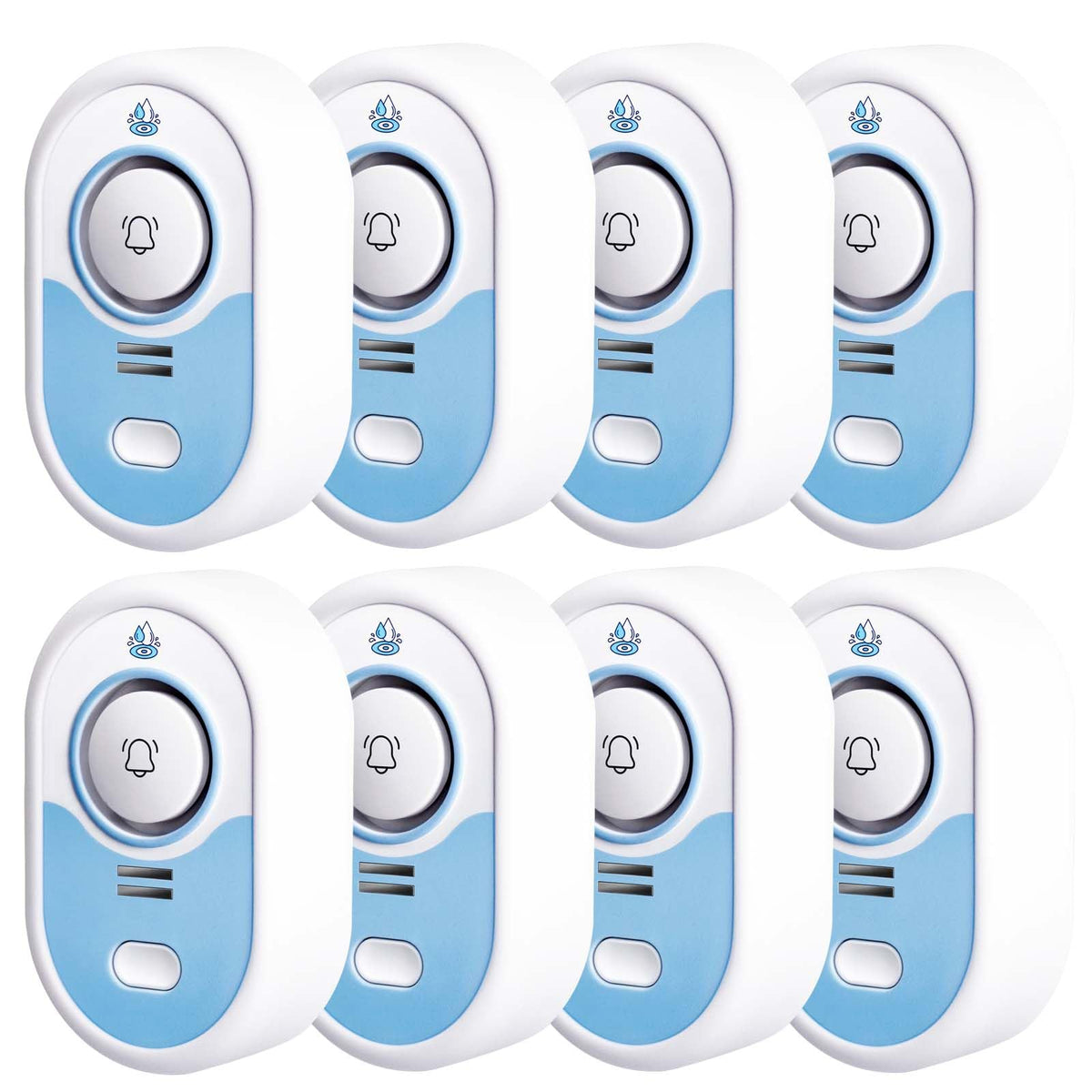 LSENTLY Water Leak Detector Supports 5 Years Standby Time, LED Indicator & 100dB Leak Alarm & Low Battery Reminder Water Alarm, IP66 Waterproof for Home, 8 Pack (Cannot Connect Wi-Fi)