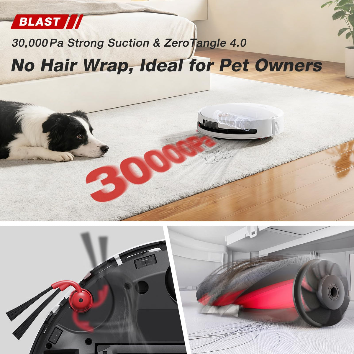 Yeedi M16 Infinity Robot Vacuum and Mop, 30000Pa Suction, Self-Cleaning Roller Mop, ZeroTangle 4.0 for Pet Hair, Self-Emptying Omni Station, AI Obstacle Avoidance