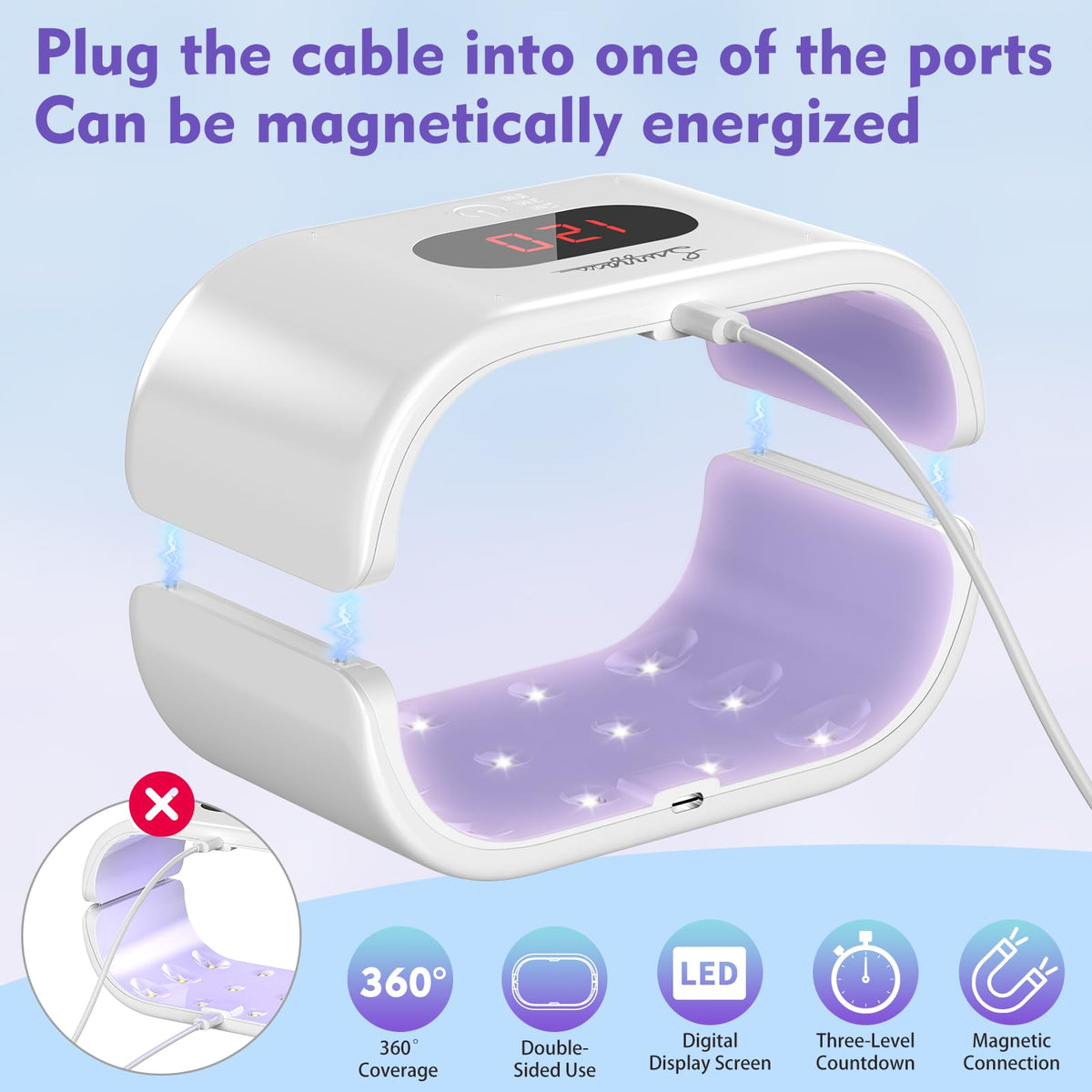 Suzzam UV Light for Resin, Large Double-Sided UV Resin Light, 2 in 1 & Split Usageable, 360° Wide Coverage & 3 Timer Settings Digital Display Screen, 36W Fast Curing for DIY Crafts