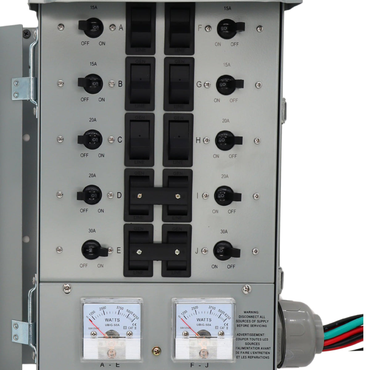 Connecticut Electric Series 2 Backup Power Manual Transfer Switch Kit, 50 Amp, 10 Circuits, with 25' Cord & Outdoor Rated 50A Inlet (Transfer Switch Kit - 25 ft Cord)