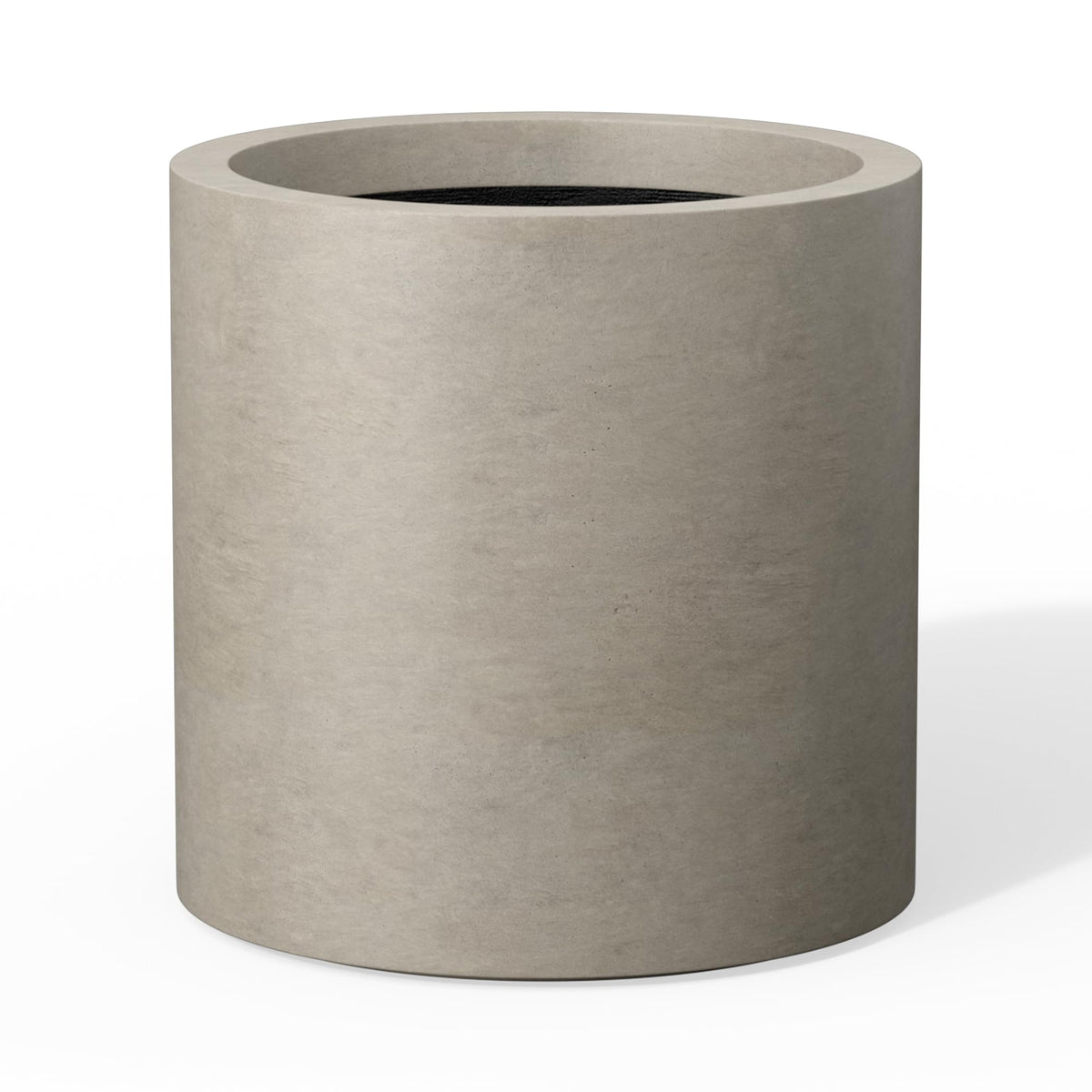 Kante 12.6" Concrete Cylinder Planter, Large Weather Resistant Concrete Planter with Drainage Hole & Rubber Plug, Handcrafted for Indoor Outdoor Plants & Patio Decor, Weathered Concrete Finish