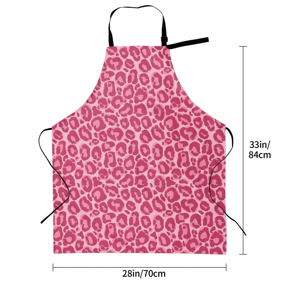Perinsto Pink Leopard Animal Skin Waterproof Apron With 2 Pockets Kitchen Chef Aprons Bibs For Cooking Baking Painting Gardening Grooming