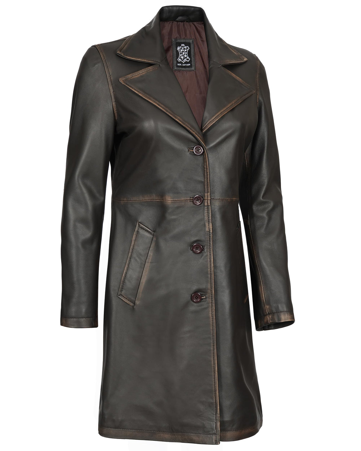 Blingsoul Real Lambskin Womens Long Leather Coat | [1316156] Bryson Ruboff, 2XL