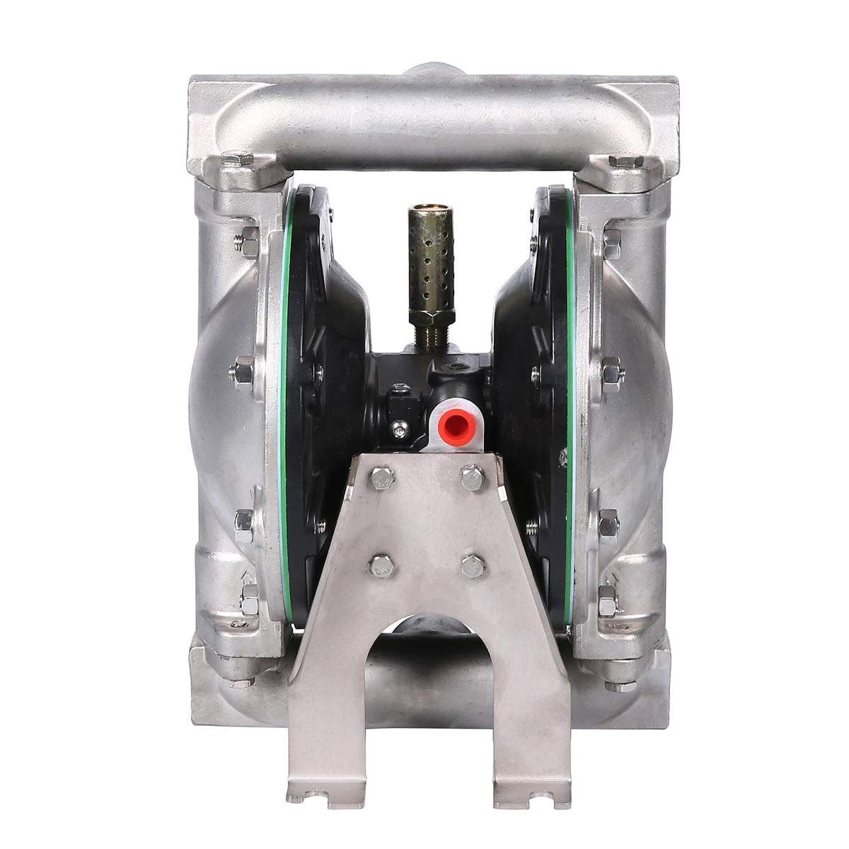 Air Operated Double Diaphragm Pump 1 inch Inlet/Outlet Pneumatic Waste Oil Transfer Pump for Chemical DN25 35GPM Dual Diaphram Teflon by Aluminum alloy 115 PSI (QBY4-25 SS+PTFE 35GPM)