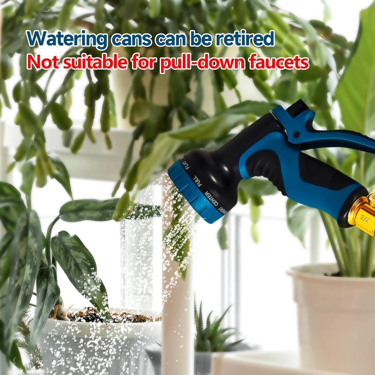 Lotoo Sink Hose Attachment for Faucet with 7 Adapters, 75 FT Indoor Faucet Hose for Kitchen Sink or Bathroom Sink Faucet with 10-Function Nozzle, Watering, Washing Pet, Household Cleaning, Car Washing