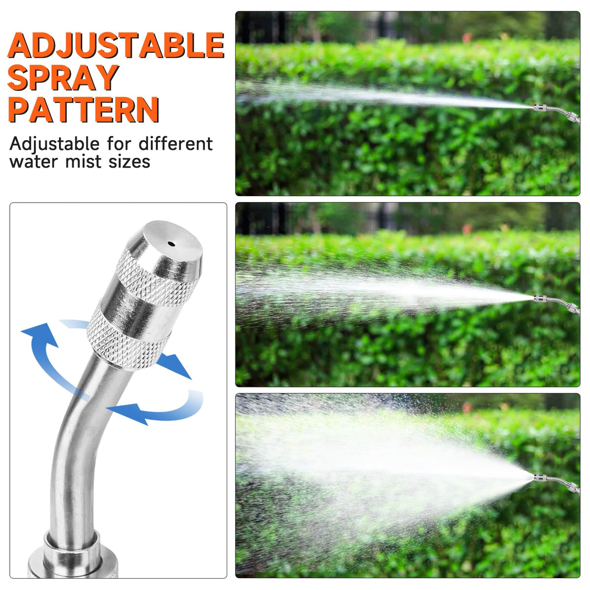 All Metal 44 Inches Replacement Sprayer Wand, 1/4" & 3/8" Brass Barb Sprayer Wand Replacement Built-in Shut Valve Stainless Steel Sprayer Wand. (All Metal Sprayer Wand)