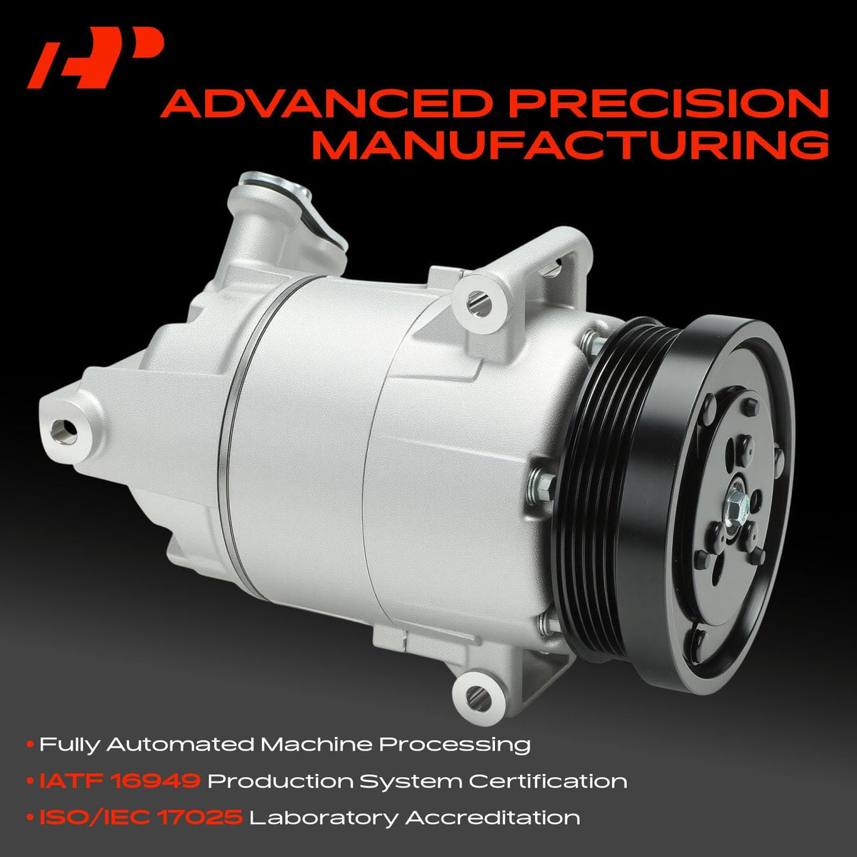 A-Premium A/C AC Compressor with Clutch Compatible with Chevrolet Colorado 2.5L 2015-2022, Equinox 1.5L 2018-2023, GMC Canyon 2.5L 2015-2022, Terrain 1.5L 2018-2023, CVC Style, 5 Grooves