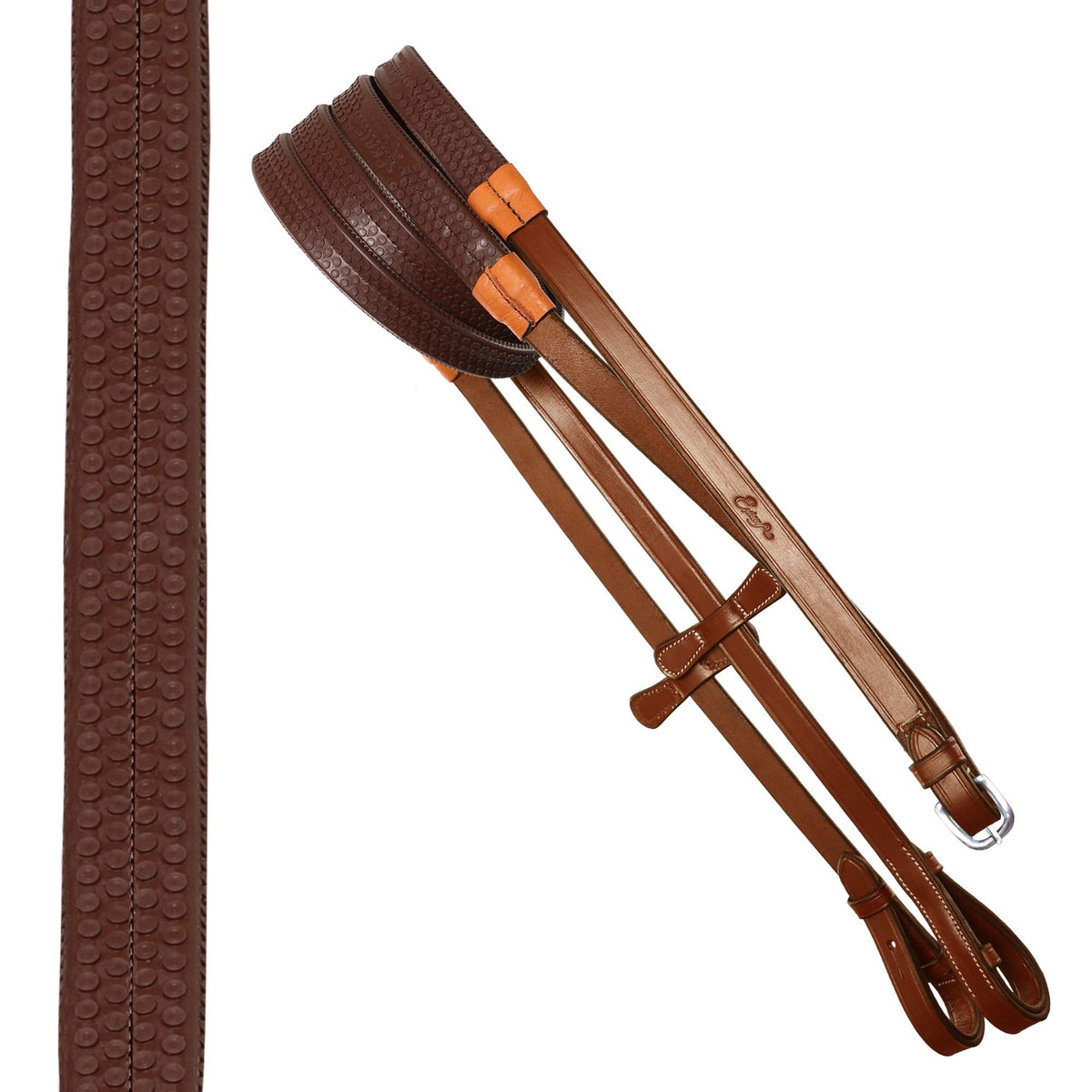 ExionPro English Hunter Jumping Bridle for Horses with Removable Flash Soft Yet Strong Rubber Reins | Royal Hunter Bridle | English Bridle for Horses (Conker, Full)