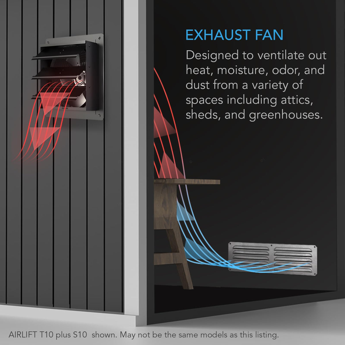 AC Infinity AIRLIFT T20, Shutter Exhaust Fan 20" with WiFi Temperature Humidity Controller, EC-Motor Wall Mount Ventilation and Cooling for Sheds, Attics, Workshops, and Greenhouses