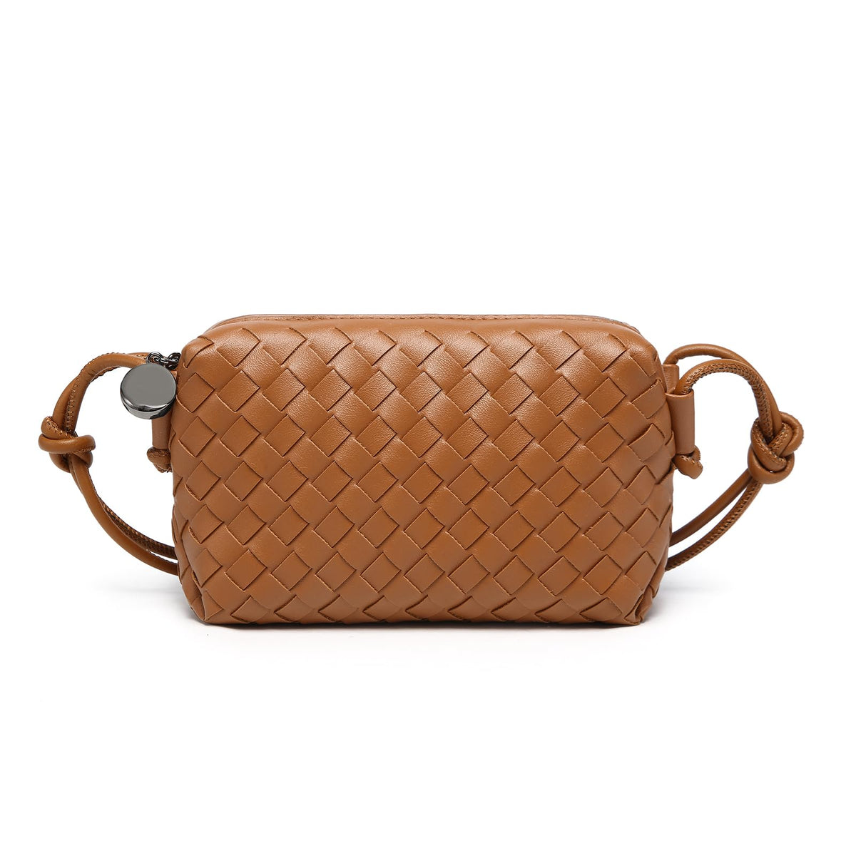 swinsack Small Woven Leather Crossbody Bag, Mini Crossbodybag for women,Vegan Leather Purse Clutch Shoulderbag Handbag