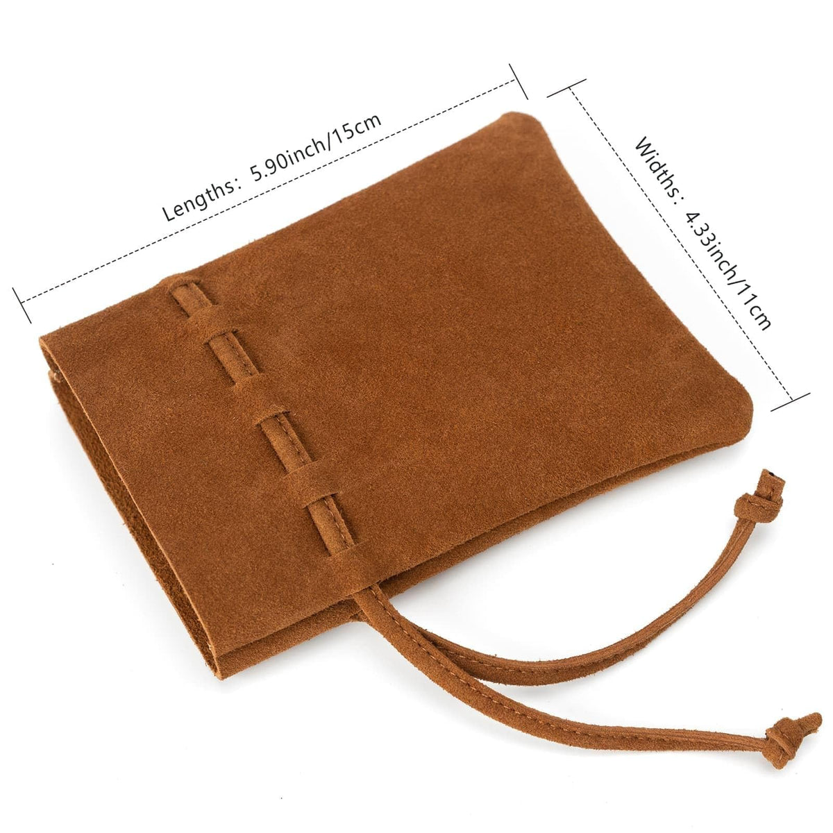 Medieval Drawstring Coin Pouch Bag,Leather Coin Pouch,Renaissance Drawstring Pouch Dice Bag,Small Coin Purse for Women/Men,Brown Swayze Suede