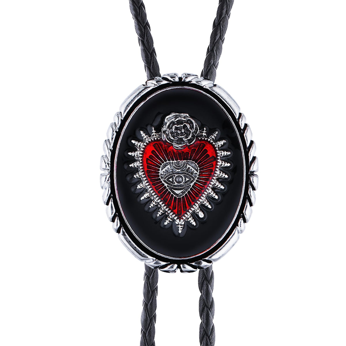 GelConnie Silver Bolo Tie for Men Women Blue Enamel Triangle Bolo Tie Silver Western Necktie Gothic Cowboy Costume