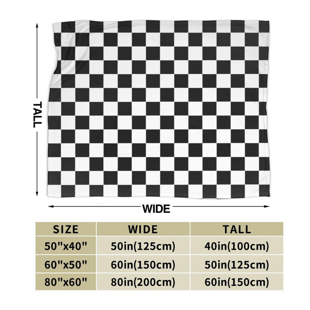 Black and White Checkered Throw Blanket, 320GSM Flannel Blankets for Women Girls Kids Boys Men, Checkerboard Bed Blanket Super Soft Cozy for Bed Sofa Couch Gifts (Black and White, 50"x40")