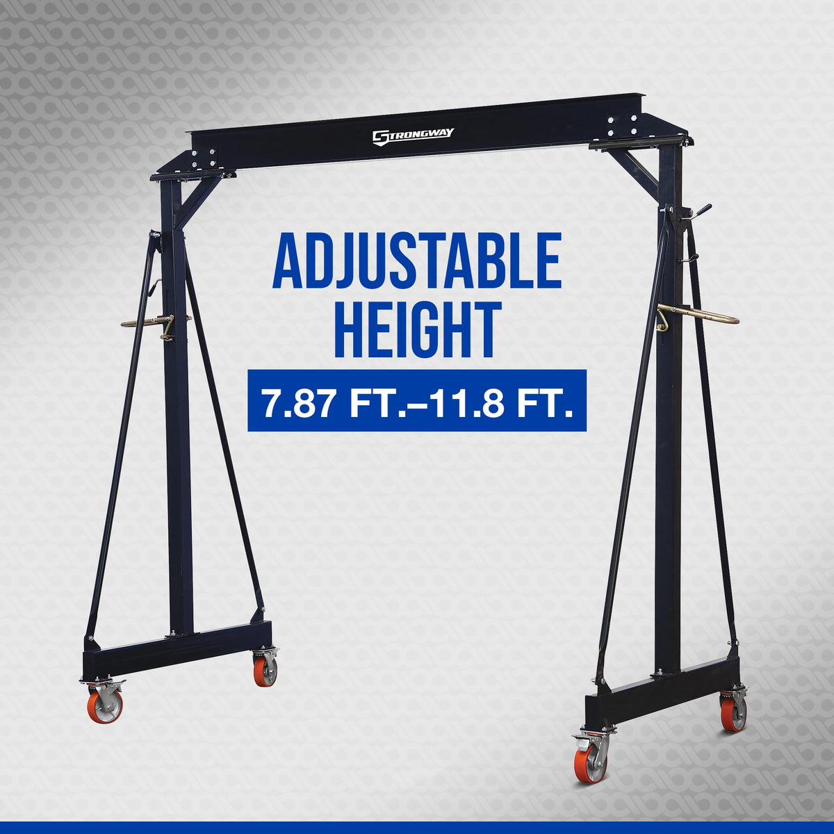 Strongway Adjustable Gantry Crane, 2000-Lb. Capacity, 7.87–11.9ft. Lift