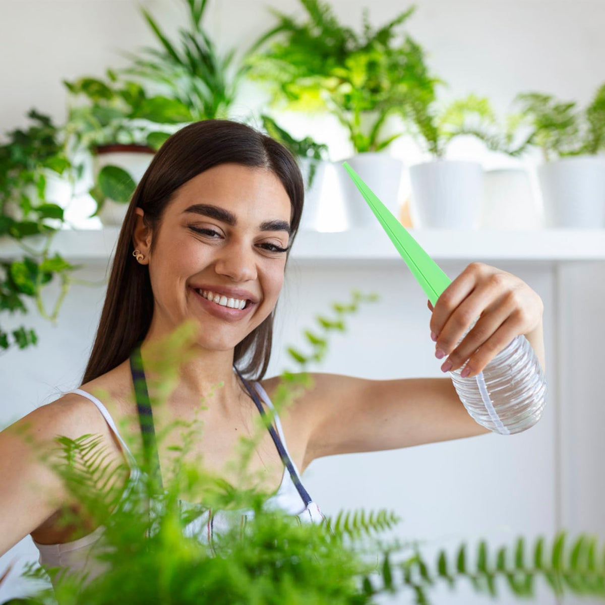 Operitacx Automatic Flower Waterer 16Pcs Self Watering Spikes Plastic Slow Drip Plant Waterer Compatible with 1 Inch Neck Bottles Indoor Outdoor Garden Irrigation