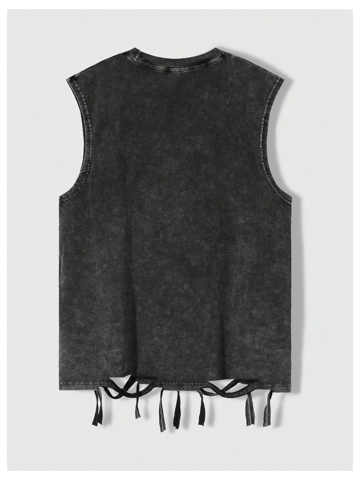 Verdusa Men's Graphic Tees Y2k Grunge Hippie Tee Distressed Summer Shirt Sreetwear Sleeveless Tank Top Black Small