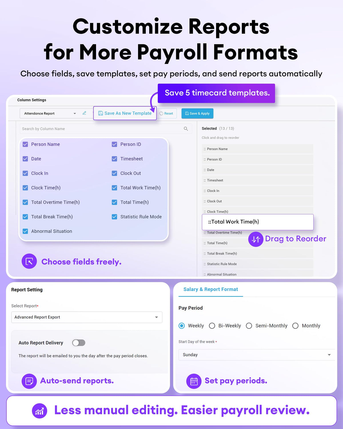 NGTeco Cloud-Based Time Clock for Small Business, 2.4GHz WiFi Attendance Machine with Remote Access, Free Software & iOS/Android App, Employee Punch Card System with RFID Cards, No Monthly Fee