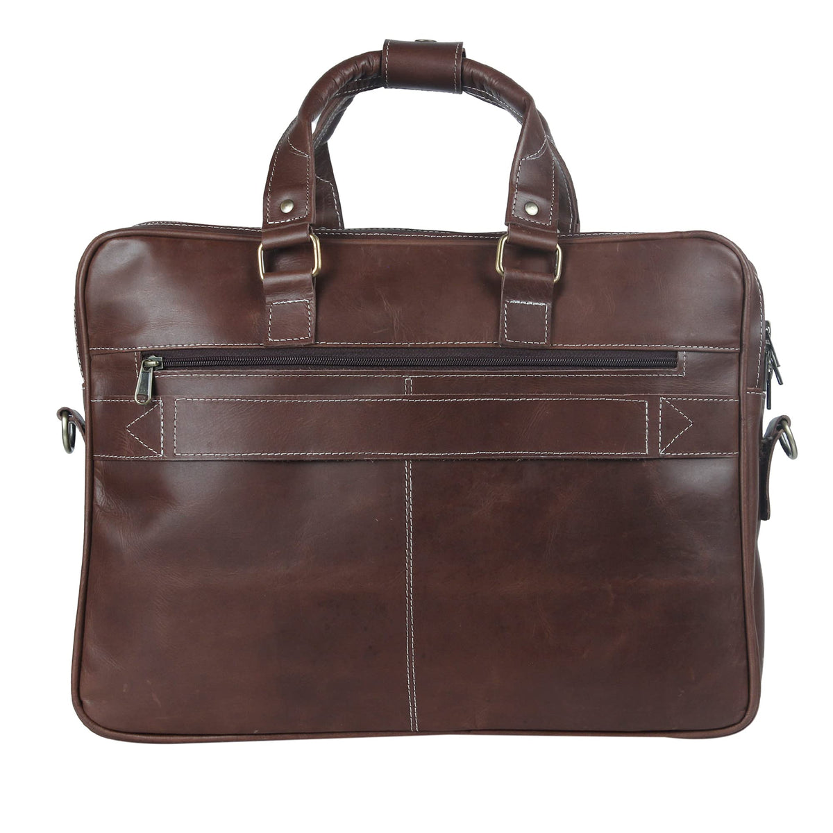 HULSH Genuine Leather briefcases for men 17 inches computer bag for men | Laptop/Work bag, Satchel for Business and Office (Brown Buff)