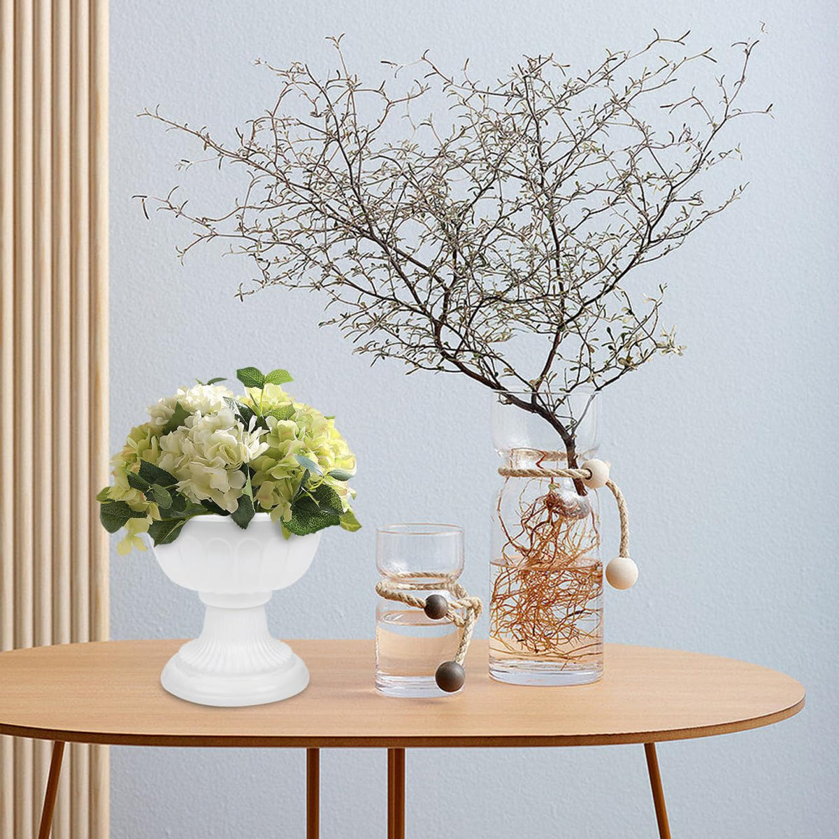 BESPORTBLE Roman Flower Pot: Decorative Plastic Flower Pots Roman Plant Containers Small White Urn Planters for Wedding Centerpiece Home Balcony Decor, 6.24 * 5.5inch