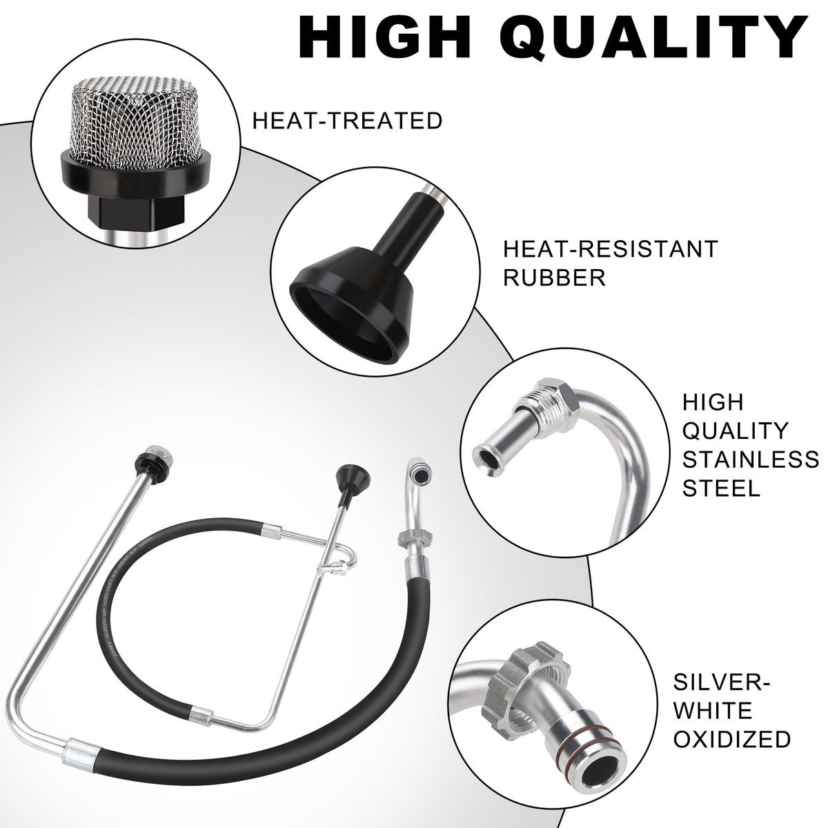 Hromee Stainless Steel Suction Hose and Reflux Line Sets, Airless Paint Sprayer Accessories for Graco 390 395 490 495 595 695