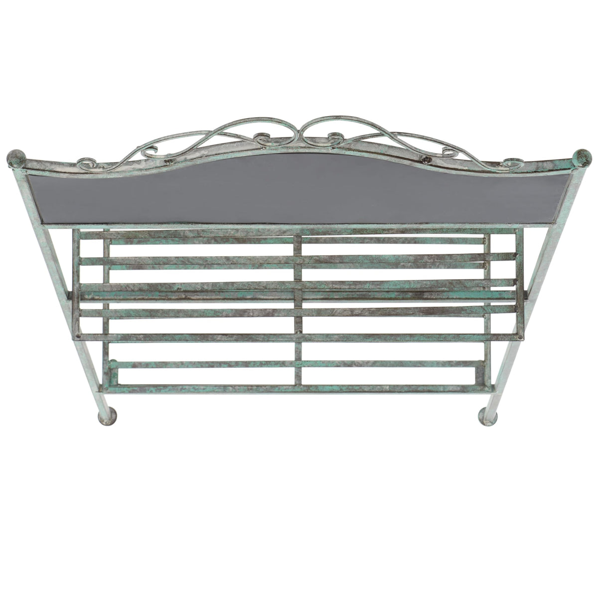 SAFAVIEH Outdoor Collection Natum Victorian Antique Dark Green Wrought Iron Plant Stand