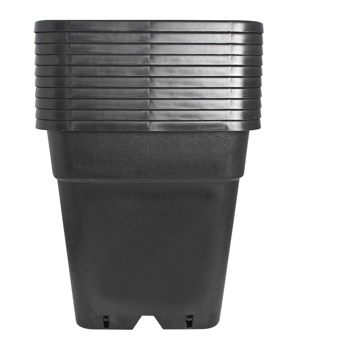 TINVHY 10-Pack 5 Gallon Square Plant Nursery Pot Grow Pots Black Nursery Container