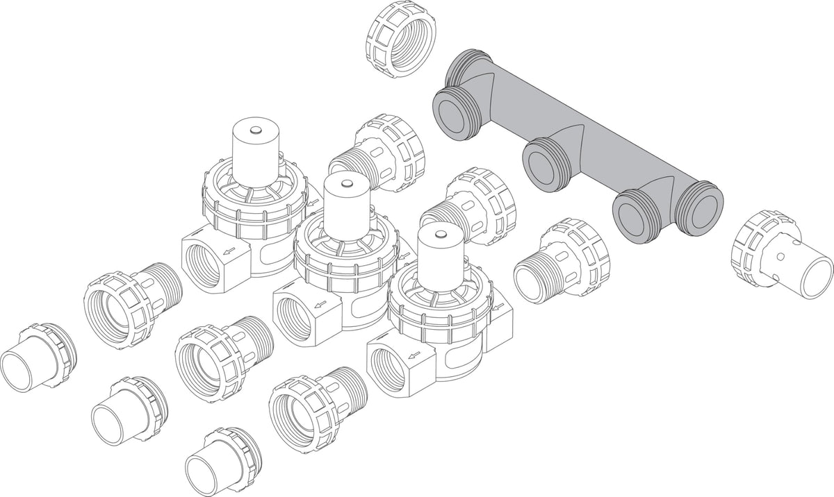 Orbit 57183 3-Port Irrigation Valve Manifold System
