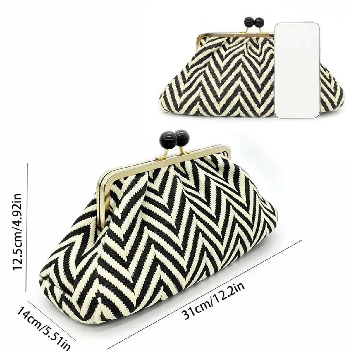 Straw Clutch Purse for Women, Classic Beach Clutch,Woven Summer Bag, Dumpling Wicker Handbag for Summer Daily Vacation Use