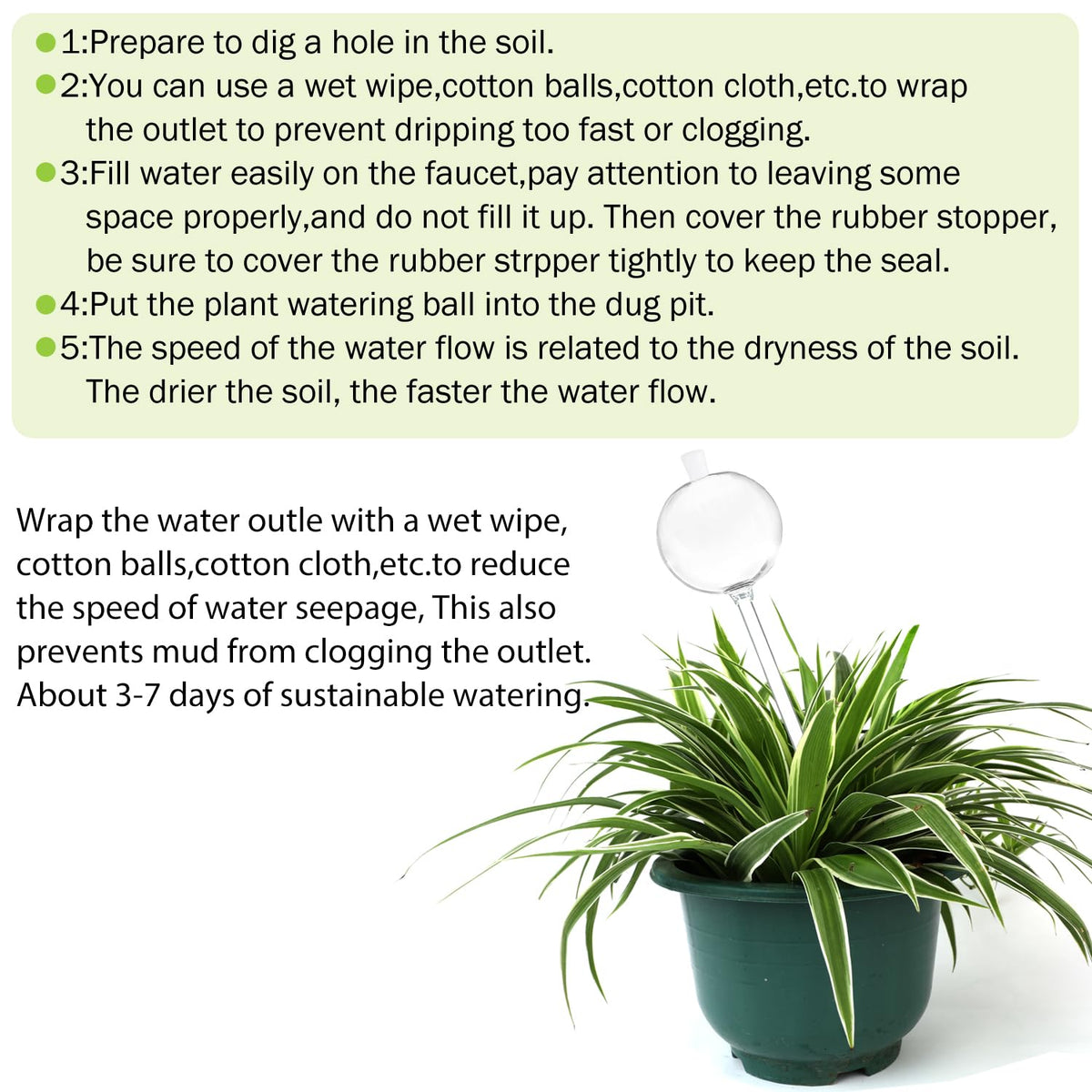 OYSIR 3 PCS Top-Fill Self Watering Globes, Automatic Plant Watering Devices, Transparent Self Watering Planter Insert, Durable Clear Glass Aqua Bulbs for Indoor, Ball Shape, & Funnel