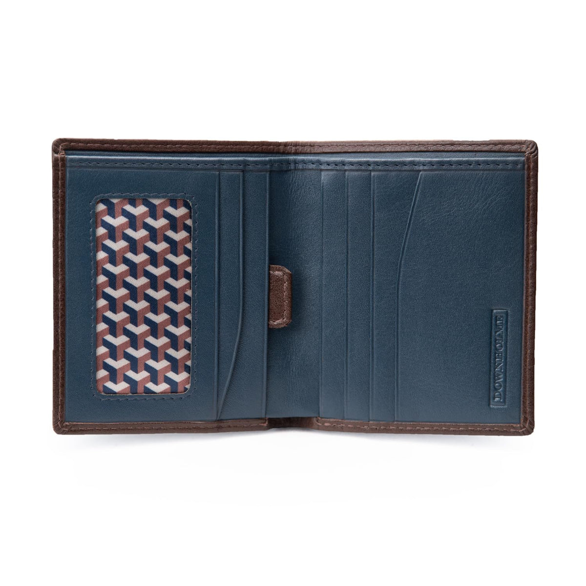 Downholme Men's Bifold Slim Silhouette Leather Wallet (Chestnut Brown)