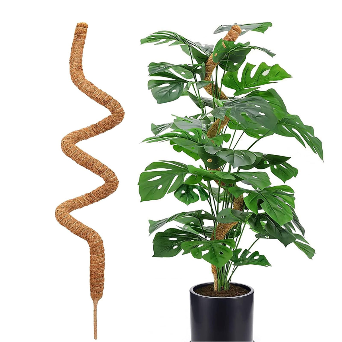 Moss Pole for Plants，Bendable Moss Pole for Plants Monstera，Handmade Coir Plant Support Stakes for Potted Plants, Pothos (48Inch)