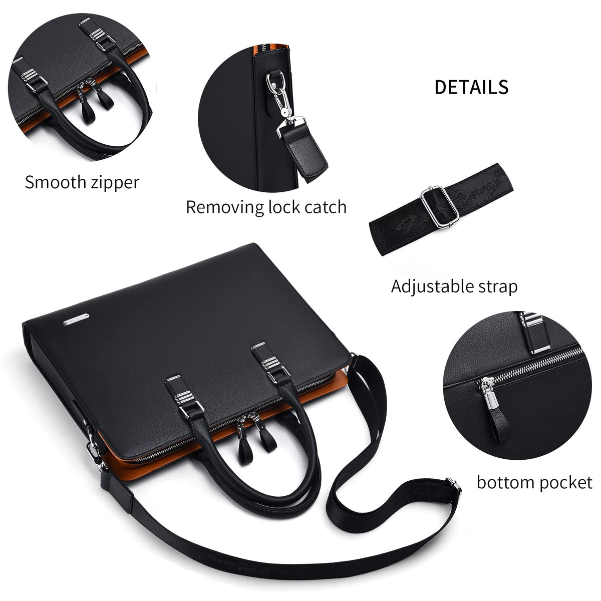FSD.WG]Business Bag Leather Briefcase Shoulder Laptop Business Bag for Men