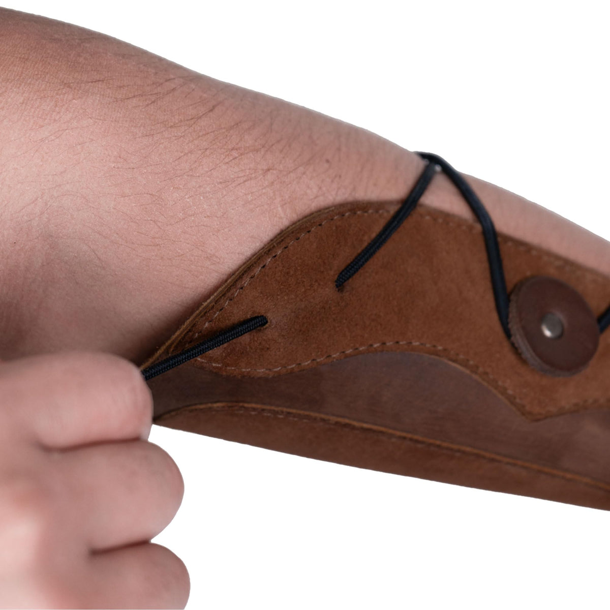 Valhalla Gear, Archery Bracer with Elastic, Forearm Protector for Bow Shooting Practice, Armband, Wrist Guard, Cosplay, Adjustable Buckle Straps, Full Grain Leather, Handmade, Bourbon Brown