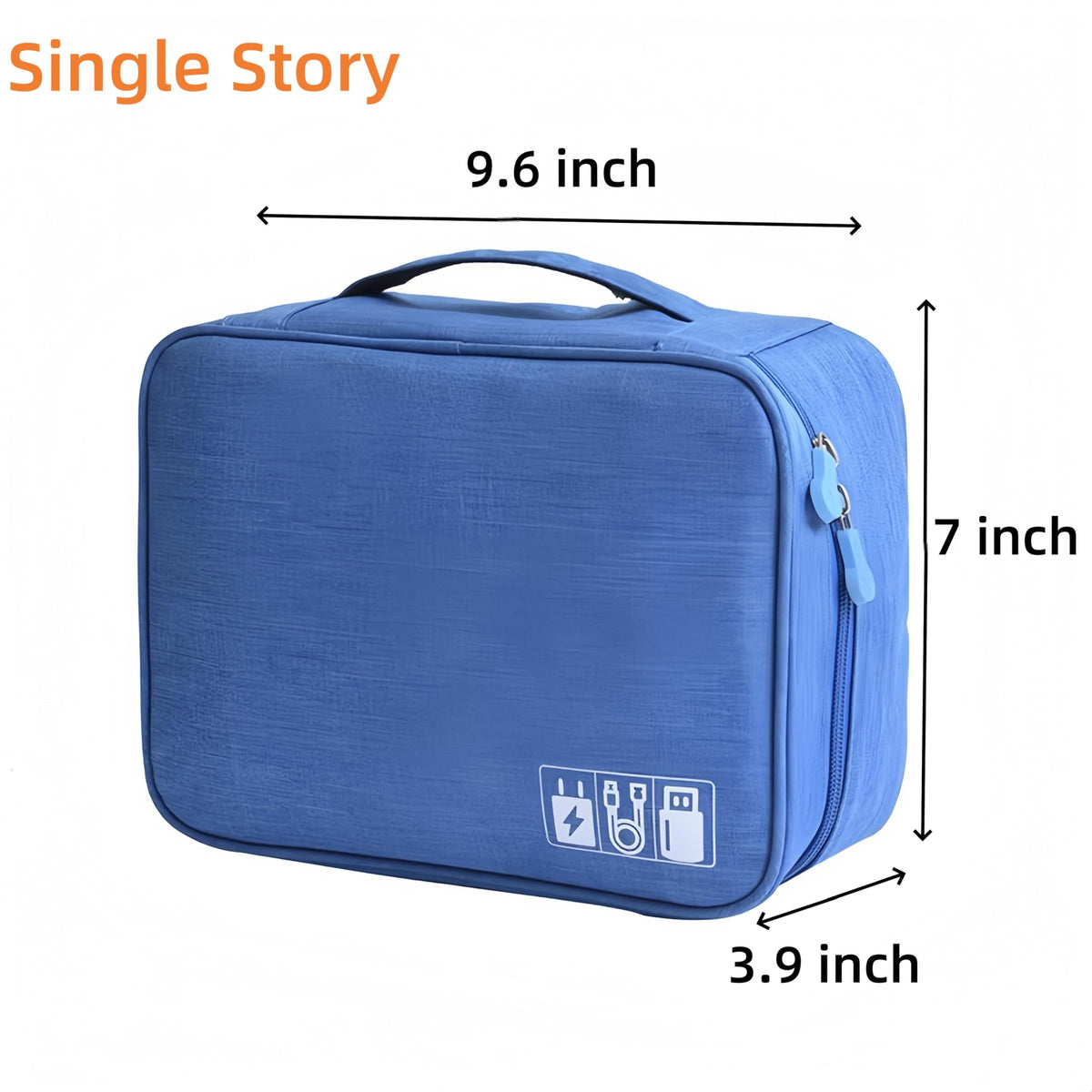 3-Wfinfing Travel Cable Organizer Pouch Electronic Accessories Carry Case Portable Waterproof All-in-One Storage Bag for Cord, Charger, Phone (Azure blue single)