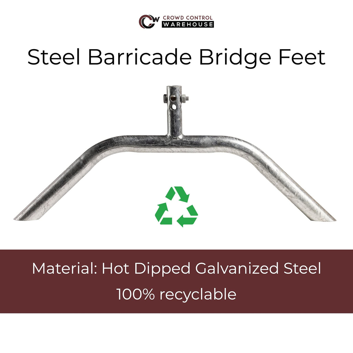Angry Bull Barricades Metal Interlocking Steel Barricade (8.5 Ft. Heavy Duty, Bridge Feet, Blue Powder Coated, Set of 10)