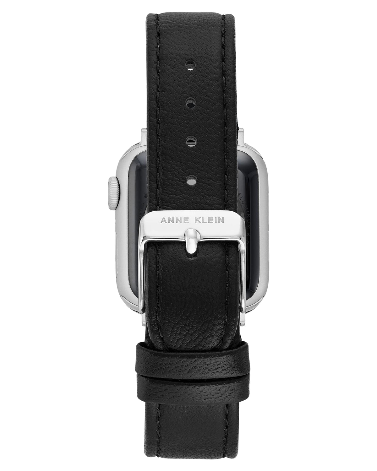 Anne Klein Leather Replacement Band for Apple Watch Secure, Adjustable, Apple Watch Band Replacement, Fits Most Wrists (38/40/41mm, Black)