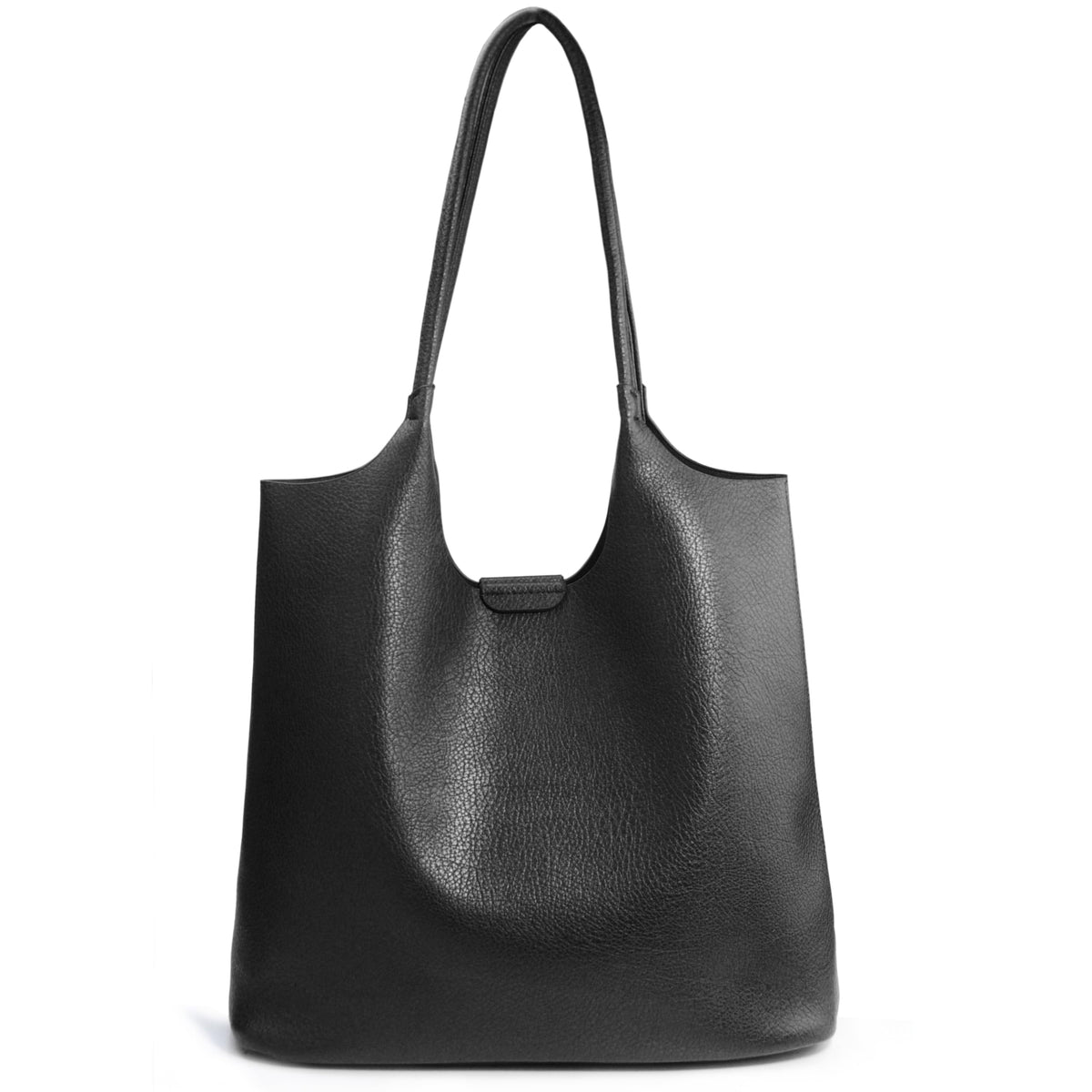 Soft Vegan Leather Tote Bag for Women Hobo Handbag Purse for Travel and Everyday (Black)