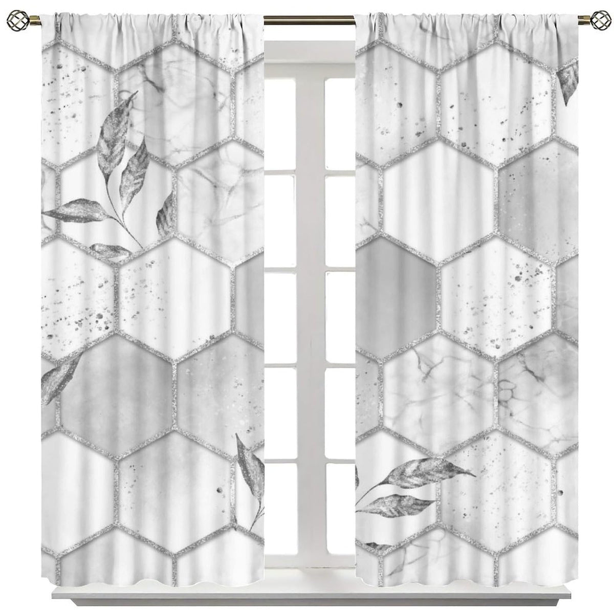 BPANAOAD Marble Print Blackout Curtains Thermal Insulated Window Drapes Modern Abstract Marble Pattern Curtains for Living Room Office 2PCS 42x44 Inch