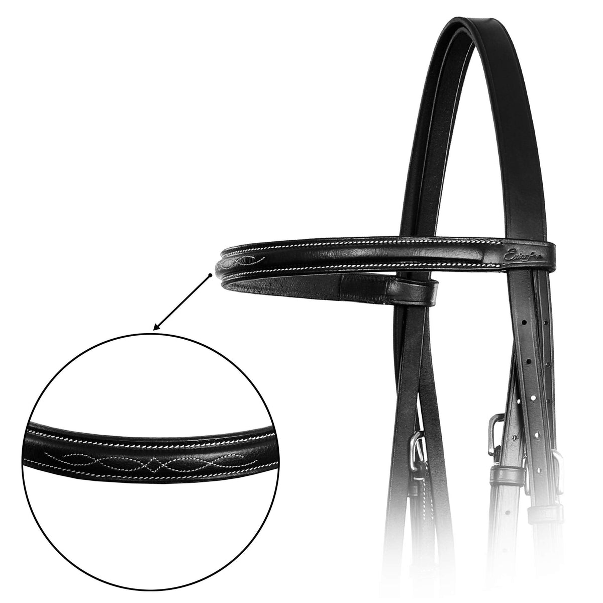 ExionPro Exion English Snaffle Bridle for Horses with Laced Reins - Fancy Stitched Leather Hunter Jumper Bridle- Premium Vegetable Tanned Equine Tack with Stainless Steel Hardware