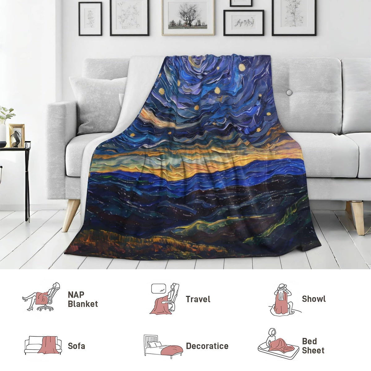 SIUKUS Fresh Lemon Tree Flannel Throw Blanket for Picnic Bedroom Kitchen,Yellow Fruit and Blue Sky Decorative Blankets,Soft Lightweight Throws,Thoughtful Gifts for Kids Nature Lovers,50x60 Inch