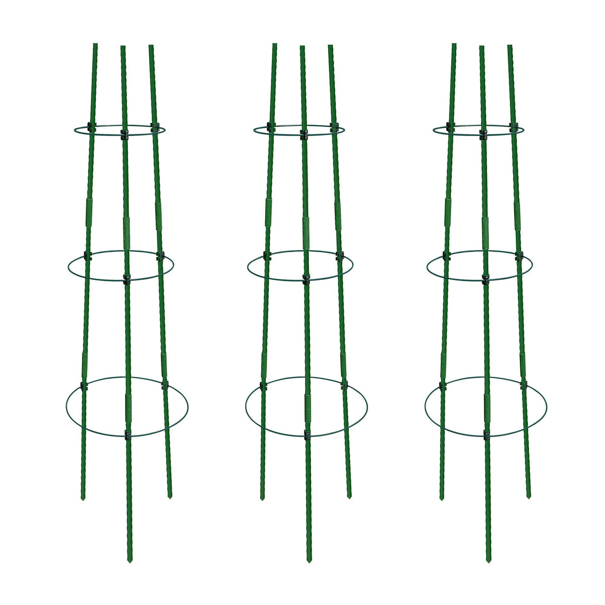 Gardzen 3-Pack Tomato Cage, Plants Support, Trellis Climbing Ring Cage, Stand for Pepper Eggplant Tomato Flowers