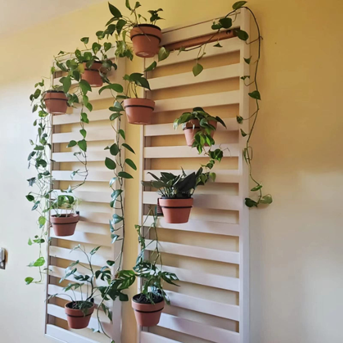 Greemov 6 Pack 8 Inch Wall Flower Pot Holder Ring Plant Hanger, Metal Planter Hooks Wall Mounted Bracket Heavy Duty for Outdoor Indoor