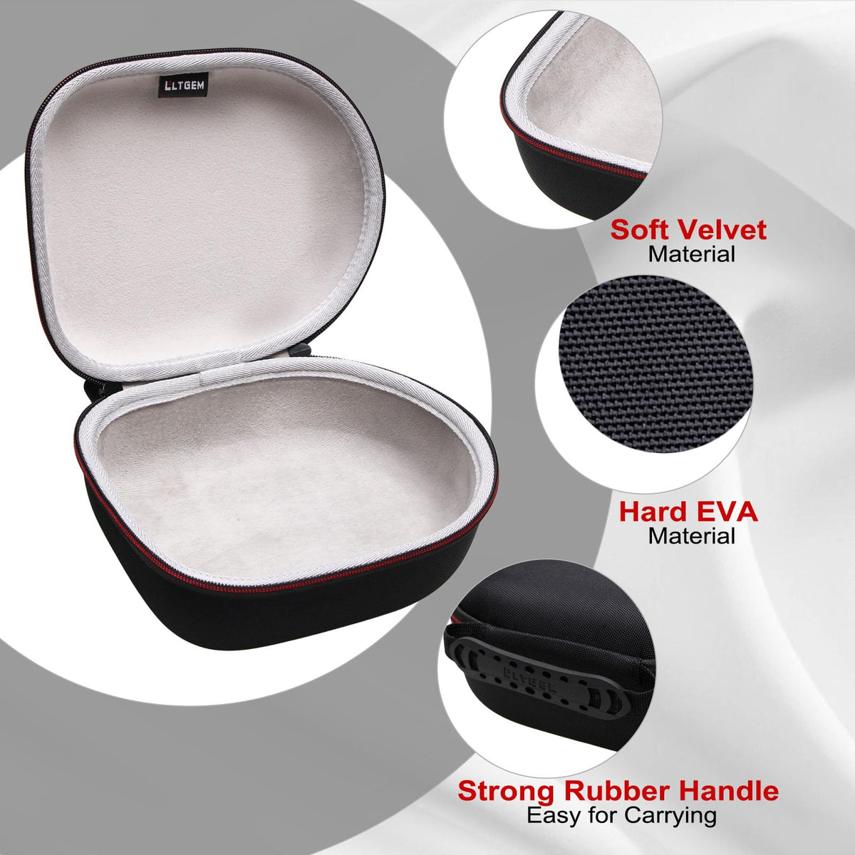 Headphone Headset Case Compatible with Audio-Technica ATH-M20x/JBL/Raycon/Soundcore Anker/Sony/Beats/JLab/TOZO/Logitech/BERIBES/KVIDIO Headphones, Large Headphone Case Hard Shell(Black+Grey)