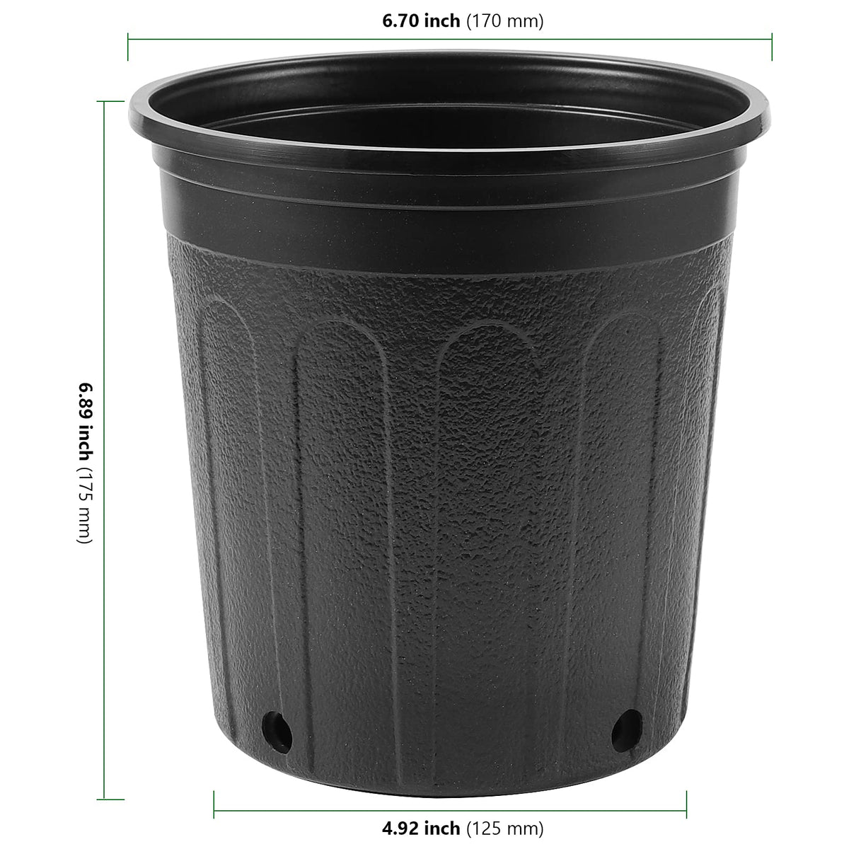 HAKZEON 25 Packs 1 Gallon Nursery Trade Pots, Black Plastic Plant Nursery Pots Round Planter Nursery Pot for Plants Flowers, Succulents, Vegetables, Seedling