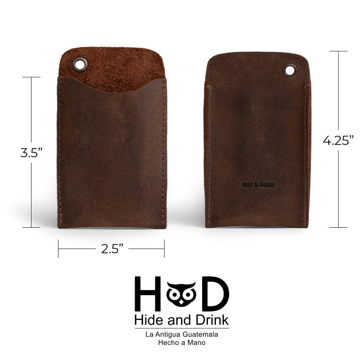 Hide & Drink, EDC Pocket Slip, Multitool Sleeve & Pen Holder for Everyday Use, Camping Accessories, Small Tool Organizer, Full Grain Leather, Handmade, Bourbon Brown