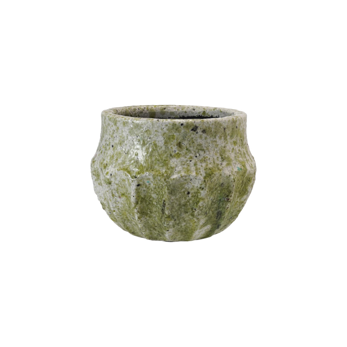 Creative Co-Op Medium Terra-Cotta Planter with Crackle Glaze and Terrazzo Finish, Multicolor