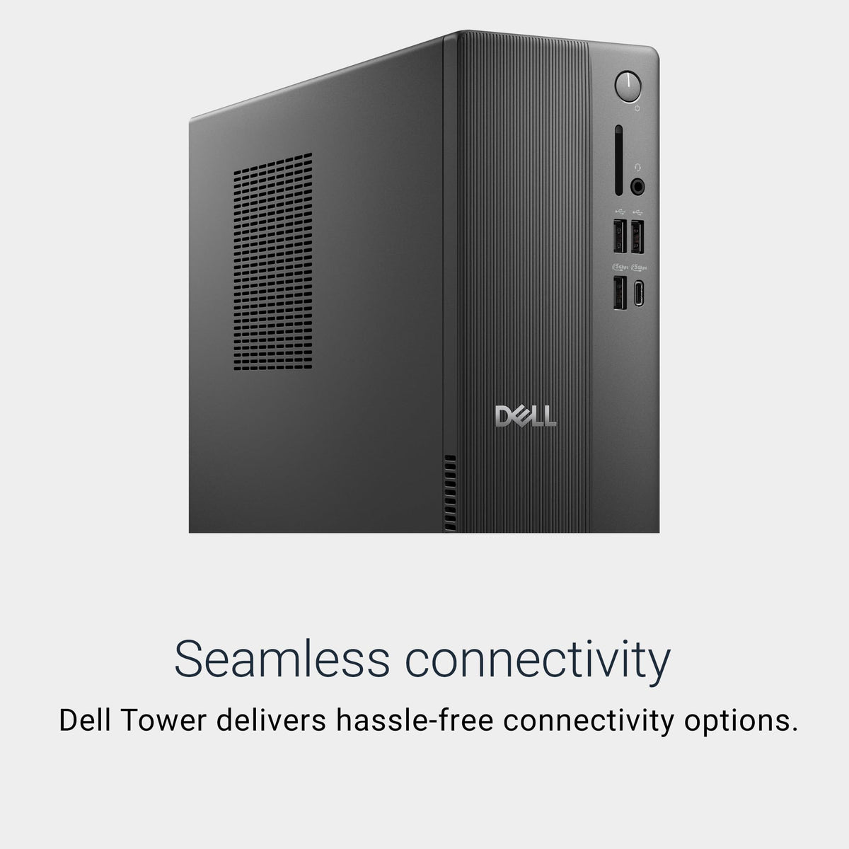 Dell Slim Desktop ECS1250 - Intel Core i3 14100 Processor, 8GB DDR5 RAM, 512GB SSD, WiFi 6, Intel UHD Graphics 730, Windows 11 Home, Onsite Service - Black